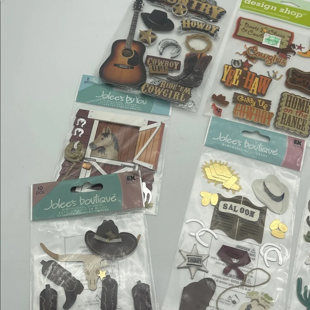 Western Theme Scrapbooking Supplies Stickers Embellishments Cowboy Equestrian